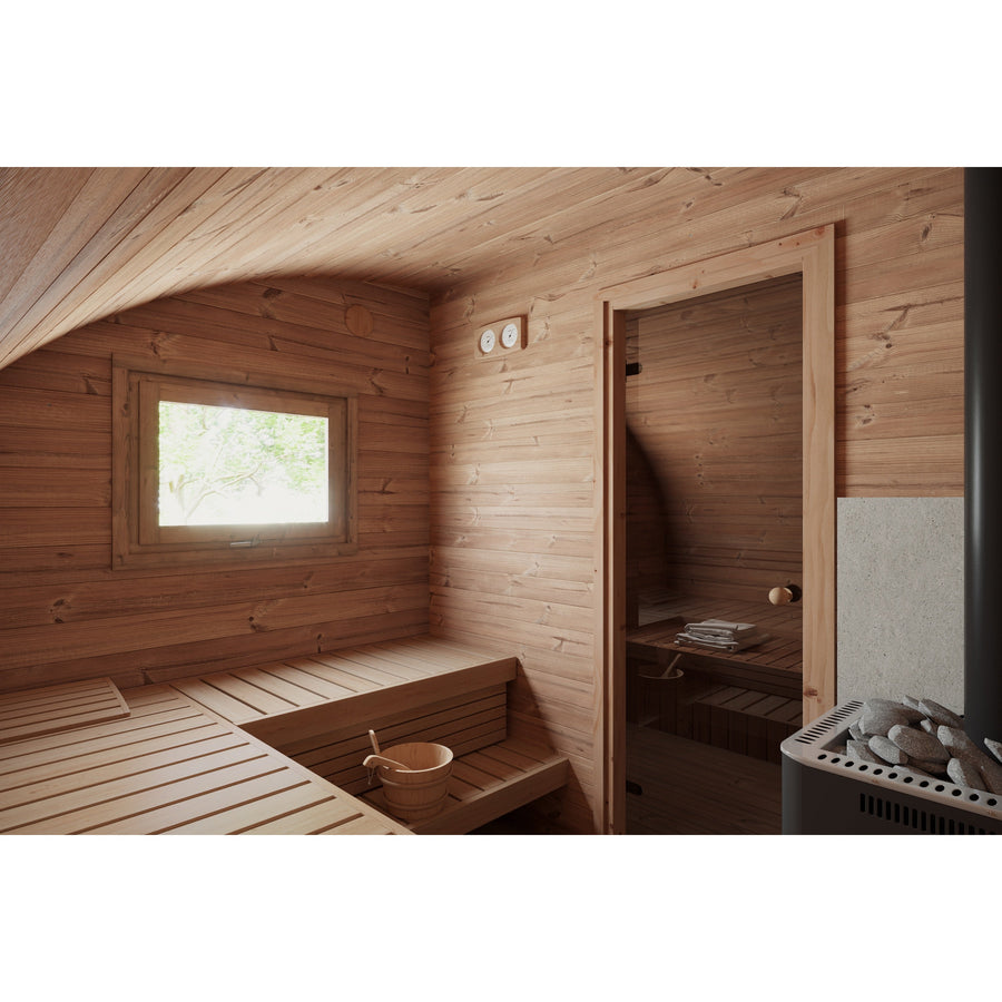 Oval Sauna Frodo 500 — 3 Room Thermowood Sauna, Deepest Frodo 4x5m — lifestyle photo 3
