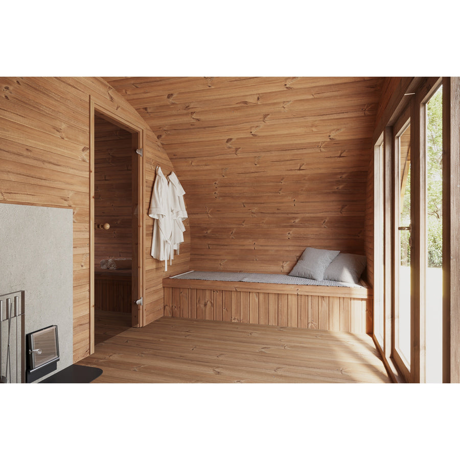 Oval Sauna Frodo 500 — 3 Room Thermowood Sauna, Deepest Frodo 4x5m — lifestyle photo 4