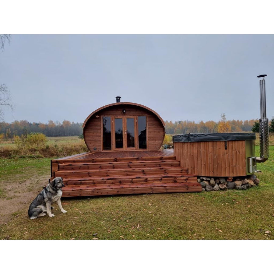 Oval Sauna Frodo 500 — 3 Room Thermowood Sauna, Deepest Frodo 4x5m — real life photo 2