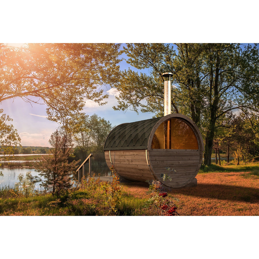 Barrel Sauna 250 — Spruce Garden Sauna for Small Groups, 2.5m — lifestyle photo 5