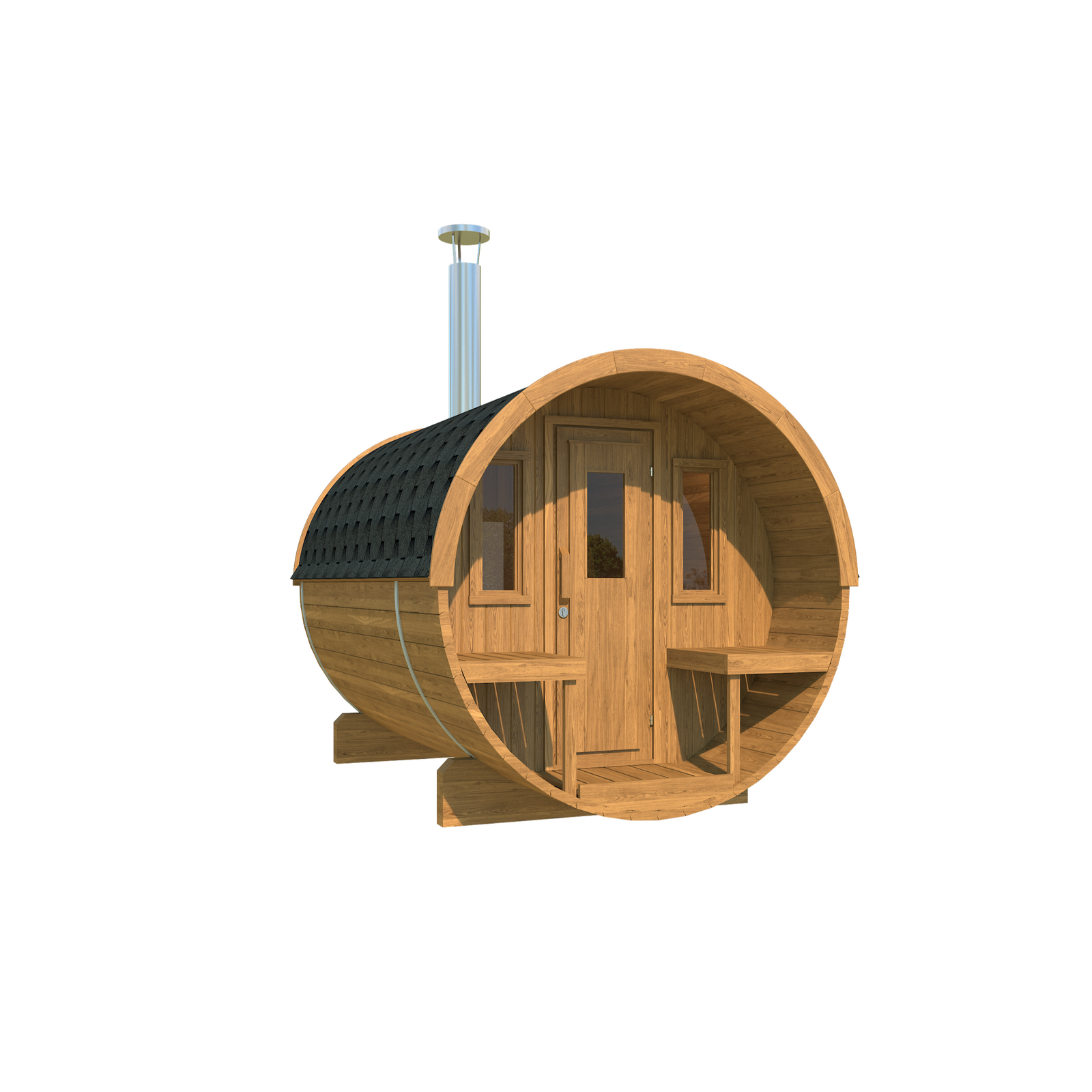 Barrel Sauna 280 — Thermowood Garden Sauna for Bigger Groups, 2.8m — thermowood — lifestyle photo 2