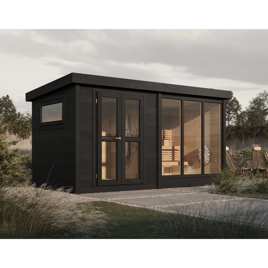 Multiroom Log Sauna Anita — Spruce Sauna with Front Room, 9m² — lifestyle photo 1