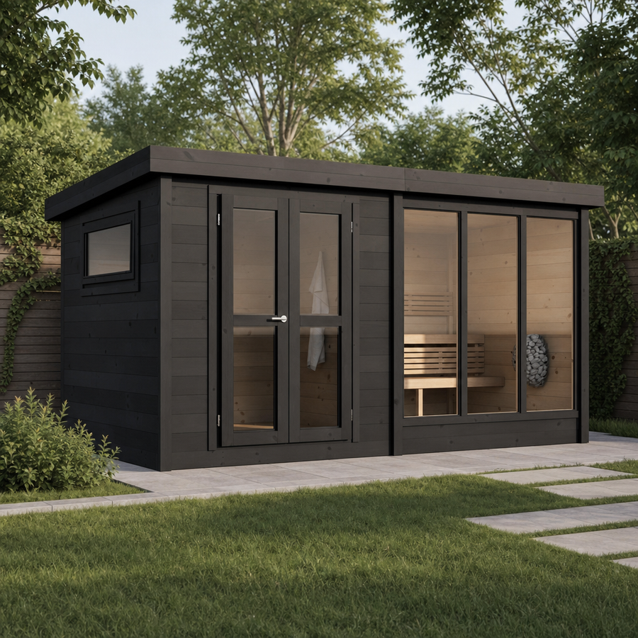 Multiroom Log Sauna Anita — Spruce Sauna with Front Room, 9m² — lifestyle photo 2