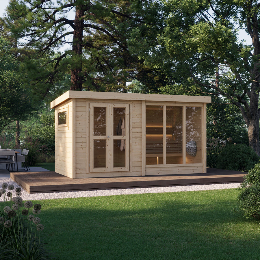 Multiroom Log Sauna Anita — Spruce Sauna with Front Room, 9m² — lifestyle photo 4