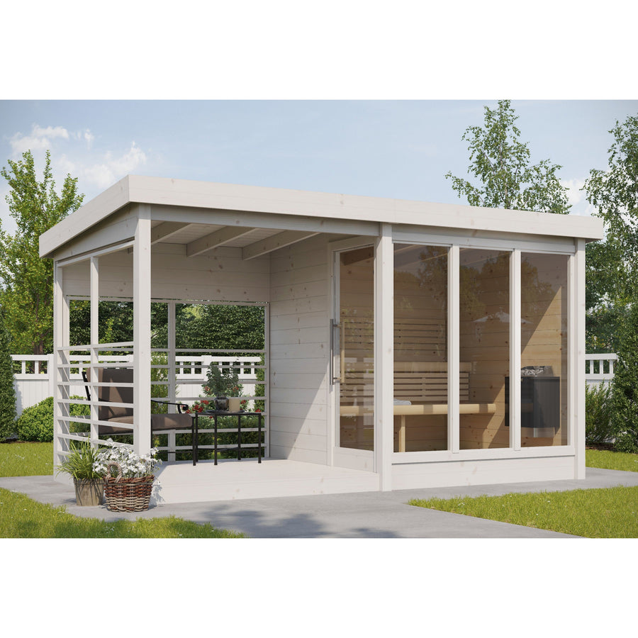 Multiroom Log Sauna Anita with Terrace — Glazed Spruce Sauna & Seating — lifestyle photo 5