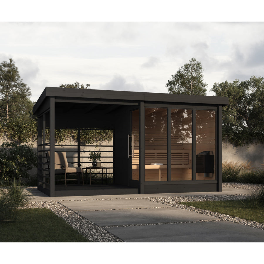 Multiroom Log Sauna Anita with Terrace — Glazed Spruce Sauna & Seating — lifestyle photo 6