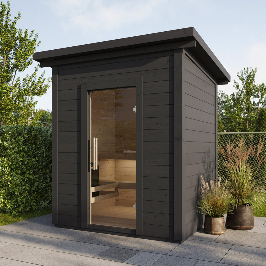 Patio Sauna Brico — 1-2 Person 42mm Spruce Log Sauna, 2.6m² — lifestyle photo 2