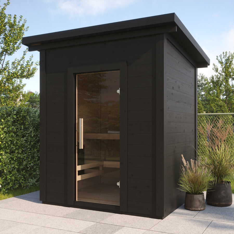 Patio Sauna Brico — 1-2 Person 42mm Spruce Log Sauna, 2.6m² — lifestyle photo 3