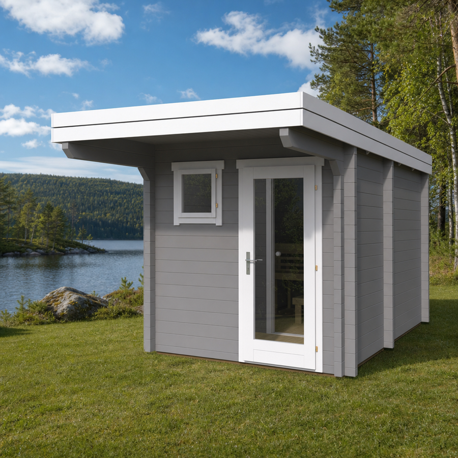 Sauna Eero — Flat Roof with Entrance Overhang — lifestyle photo 1