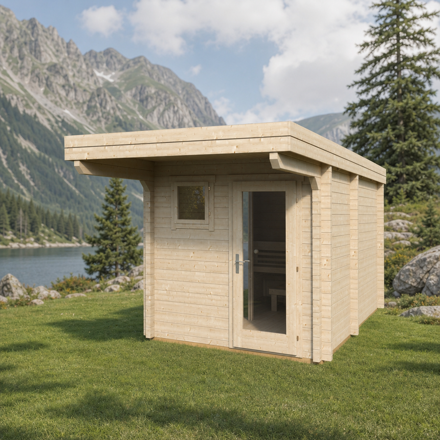 Sauna Eero — Flat Roof with Entrance Overhang — lifestyle photo 4