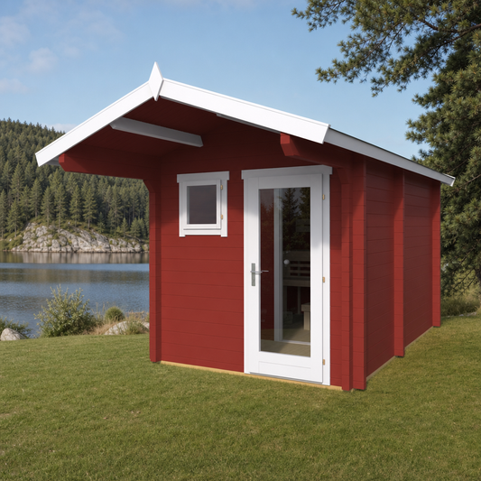 Sauna Eero — Pitched Roof with Entrance Overhang — lifestyle photo 1