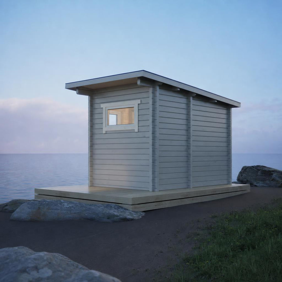 Multiroom Log Sauna Higi XL — 45mm Spruce Family Sauna, 6.6m² — lifestyle photo 1