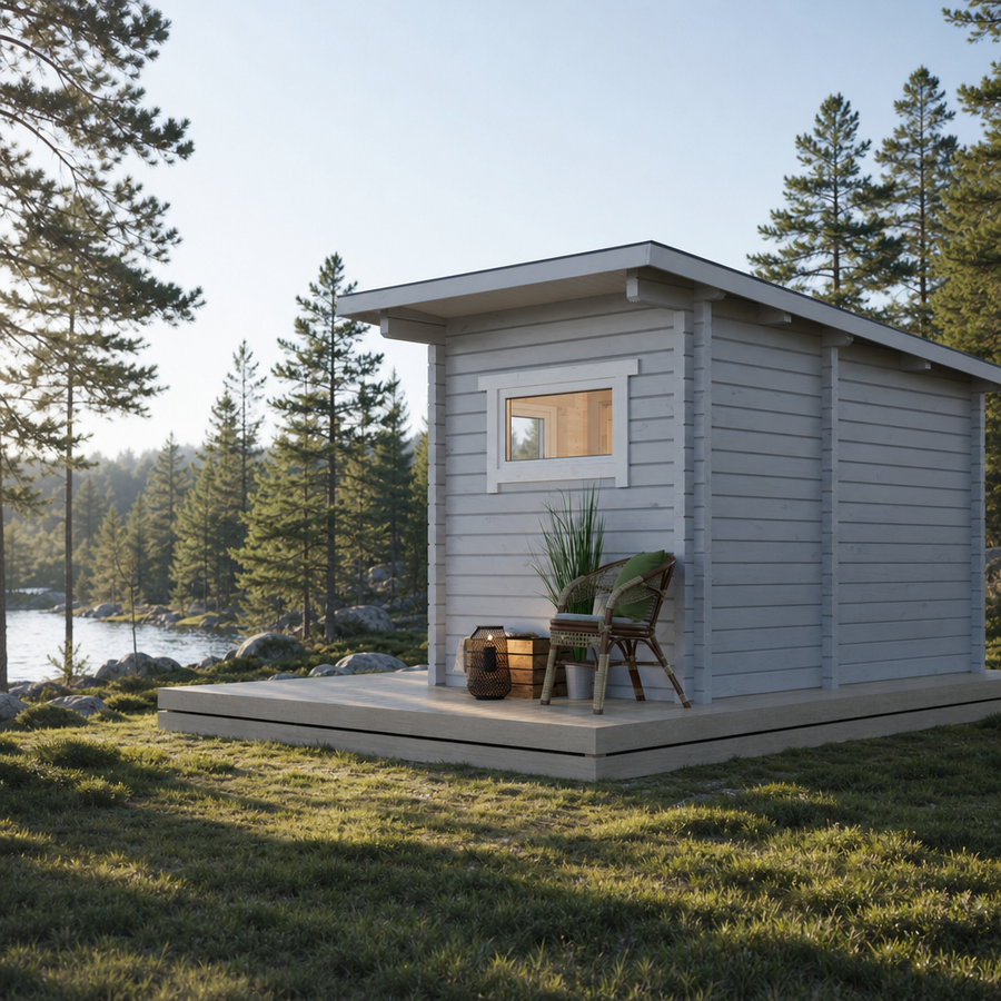 Multiroom Log Sauna Higi XL — 45mm Spruce Family Sauna, 6.6m² — lifestyle photo 2
