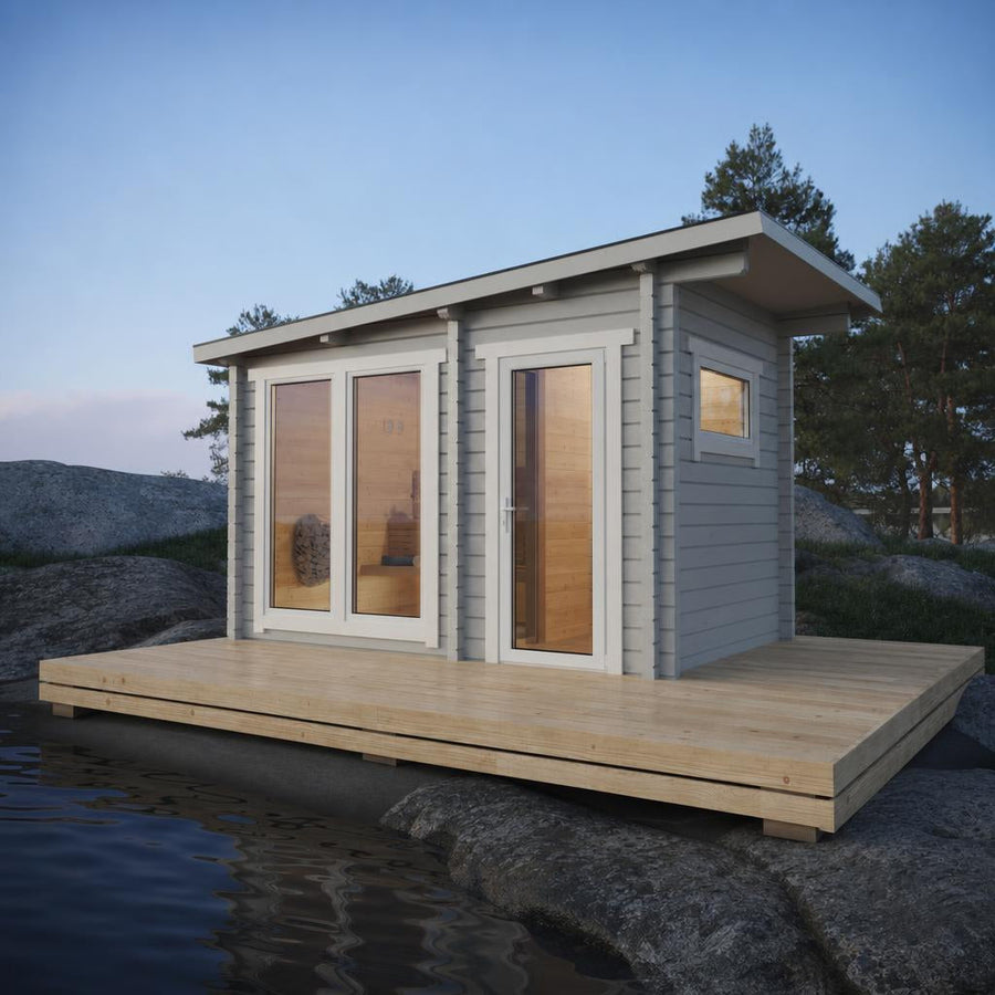 Multiroom Log Sauna Higi XL — 45mm Spruce Family Sauna, 6.6m² — lifestyle photo 4