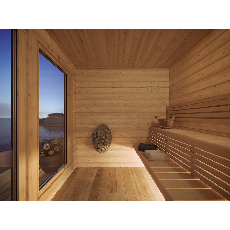 Multiroom Log Sauna Higi XL — 45mm Spruce Family Sauna, 6.6m² — lifestyle photo 7
