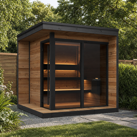 Patio Sauna Hiki L — 3 Person Thermowood Log Sauna, 3.1m² — lifestyle photo 2