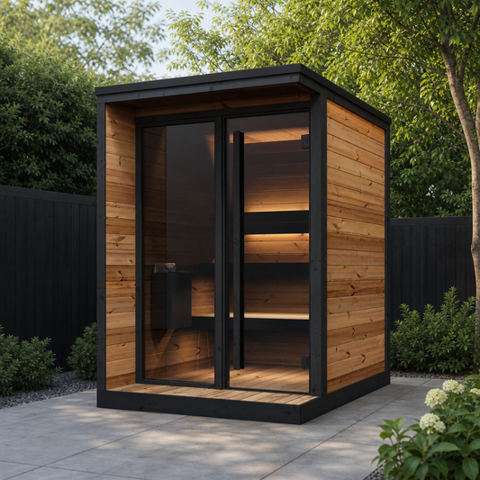 Patio Sauna Hiki S — Compact Thermowood Log Sauna, Balcony-Friendly 2.1m² — lifestyle photo 2