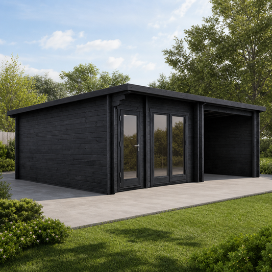 Spa Log Sauna Home Spa — Wide 45mm Spruce Sauna, 6.6m² — lifestyle photo 1