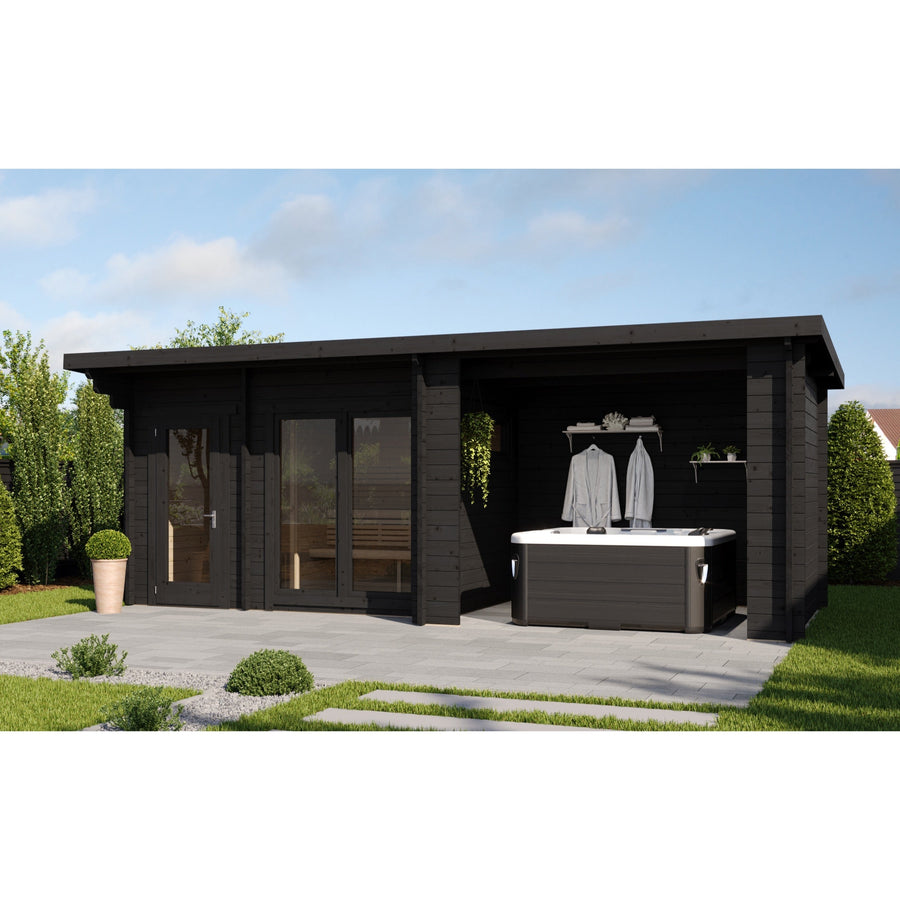 Spa Log Sauna Home Spa — Wide 45mm Spruce Sauna, 6.6m² — lifestyle photo 2
