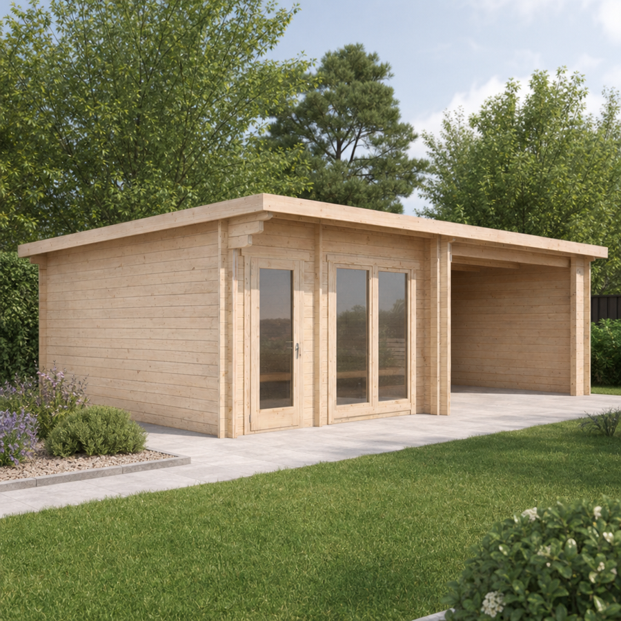 Spa Log Sauna Home Spa — Wide 45mm Spruce Sauna, 6.6m² — lifestyle photo 6
