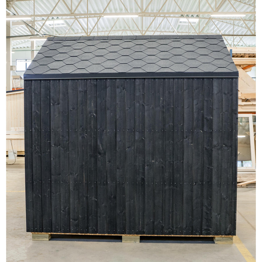 Modular Garden Sauna Lumi — Painted Black, Pitched Roof 3.6m² — painted — lifestyle photo 10
