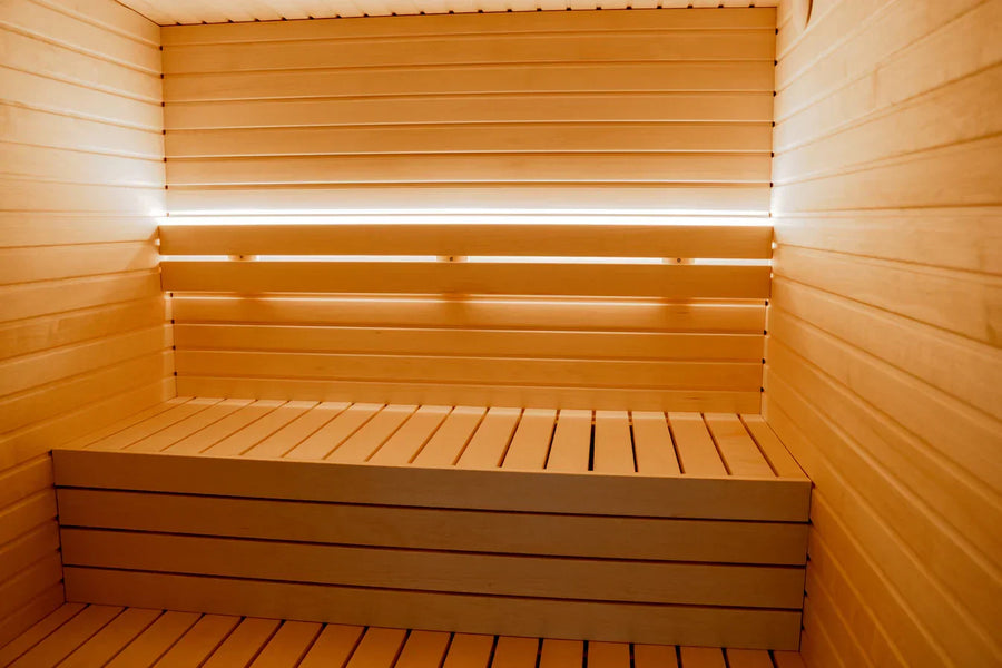 Modular Cube Garden Sauna Lumi Painted Black — lifestyle