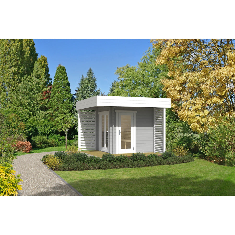 Log Sauna Mattias — 70mm Spruce Sauna with Terrace Interior, 2-3 Person — lifestyle photo 4
