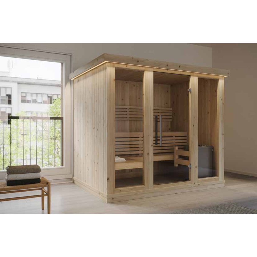 Indoor Home Sauna Large — Spruce Sauna Room for Sharing, 3.9m² No Floor — lifestyle photo 4