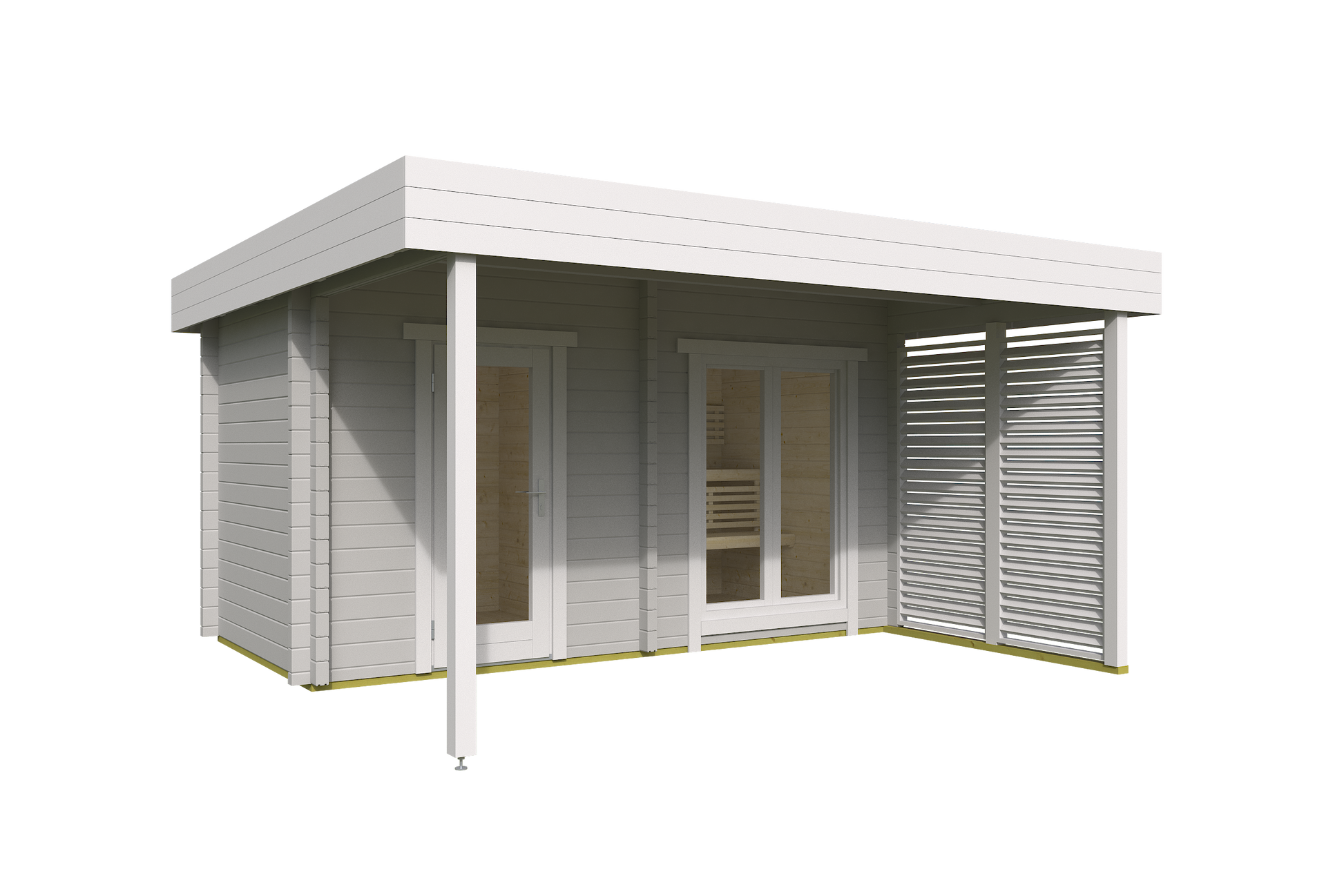 howe 200 pro 2 4 person outdoor sauna with terrace changing room product exterior view — view 2