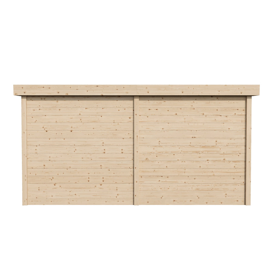 Multiroom Log Sauna Anita — Spruce Sauna with Front Room, 9m² — spruce — front view 4