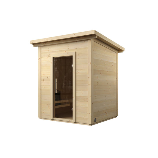 Patio Sauna Brico — 1-2 Person 42mm Spruce Log Sauna, 2.6m² — spruce — angle view 1