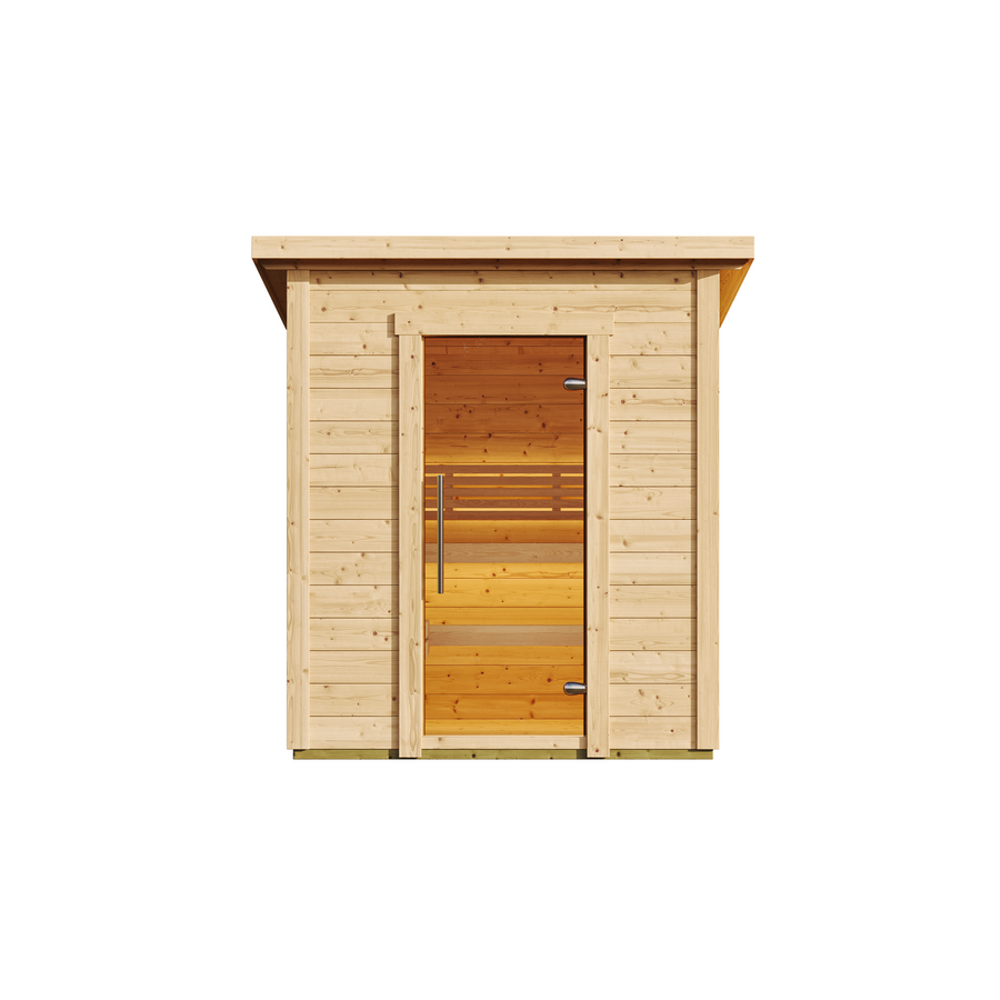 Patio Sauna Brico — 1-2 Person 42mm Spruce Log Sauna, 2.6m² — spruce — front view 1