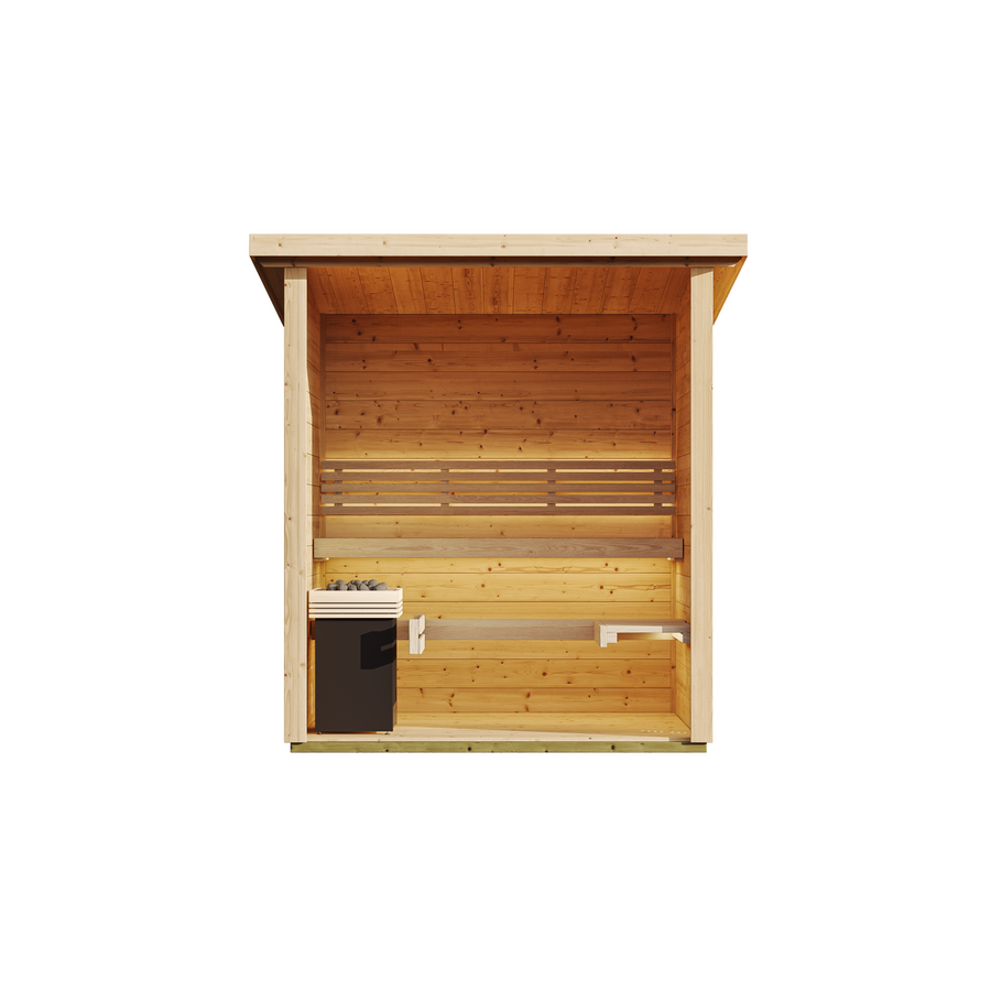 Patio Sauna Brico — 1-2 Person 42mm Spruce Log Sauna, 2.6m² — spruce — side view 2