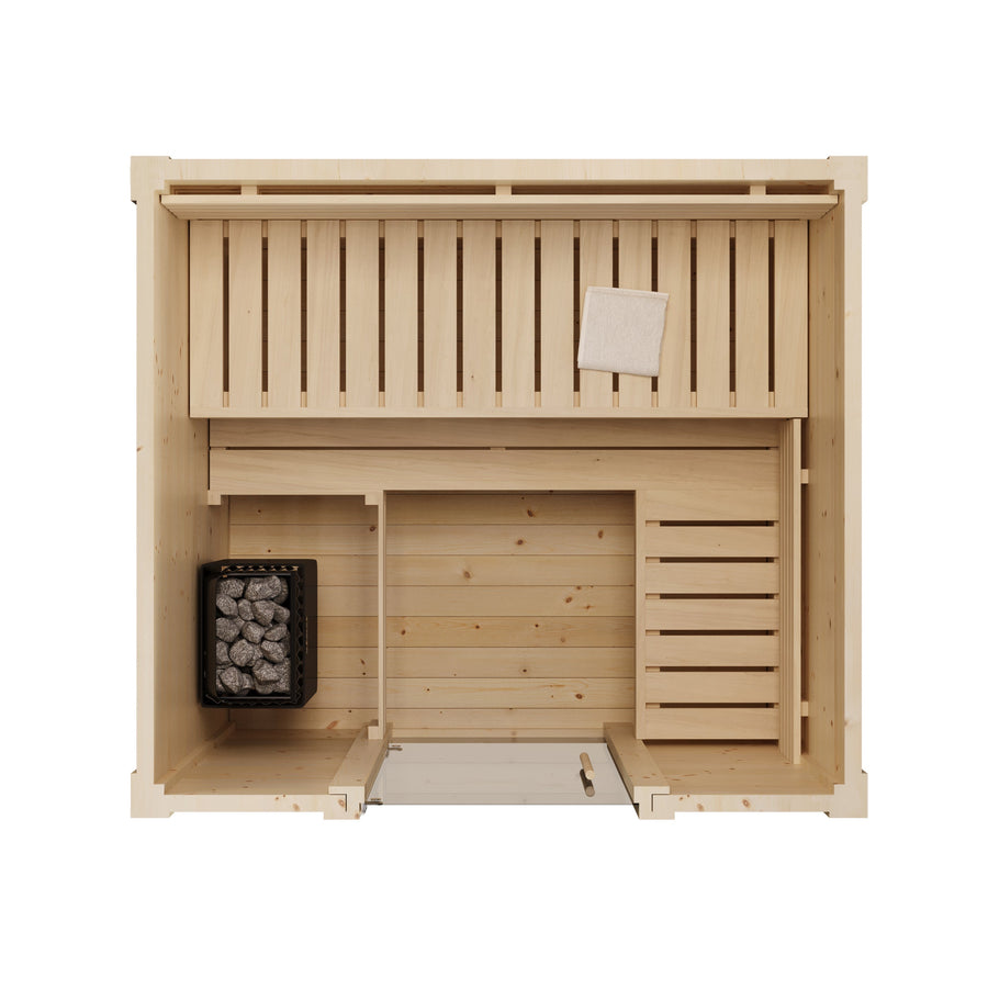Patio Sauna Brico — 1-2 Person 42mm Spruce Log Sauna, 2.6m² — spruce — side view 2