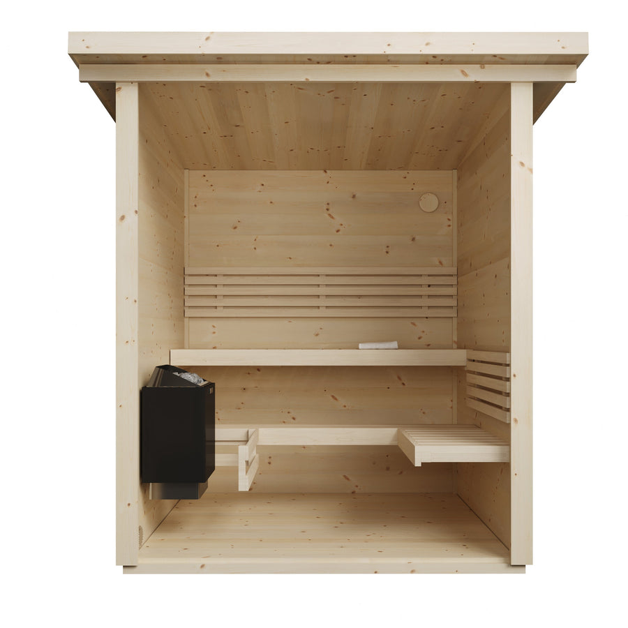 Patio Sauna Brico — 1-2 Person 42mm Spruce Log Sauna, 2.6m² — spruce — side view 3