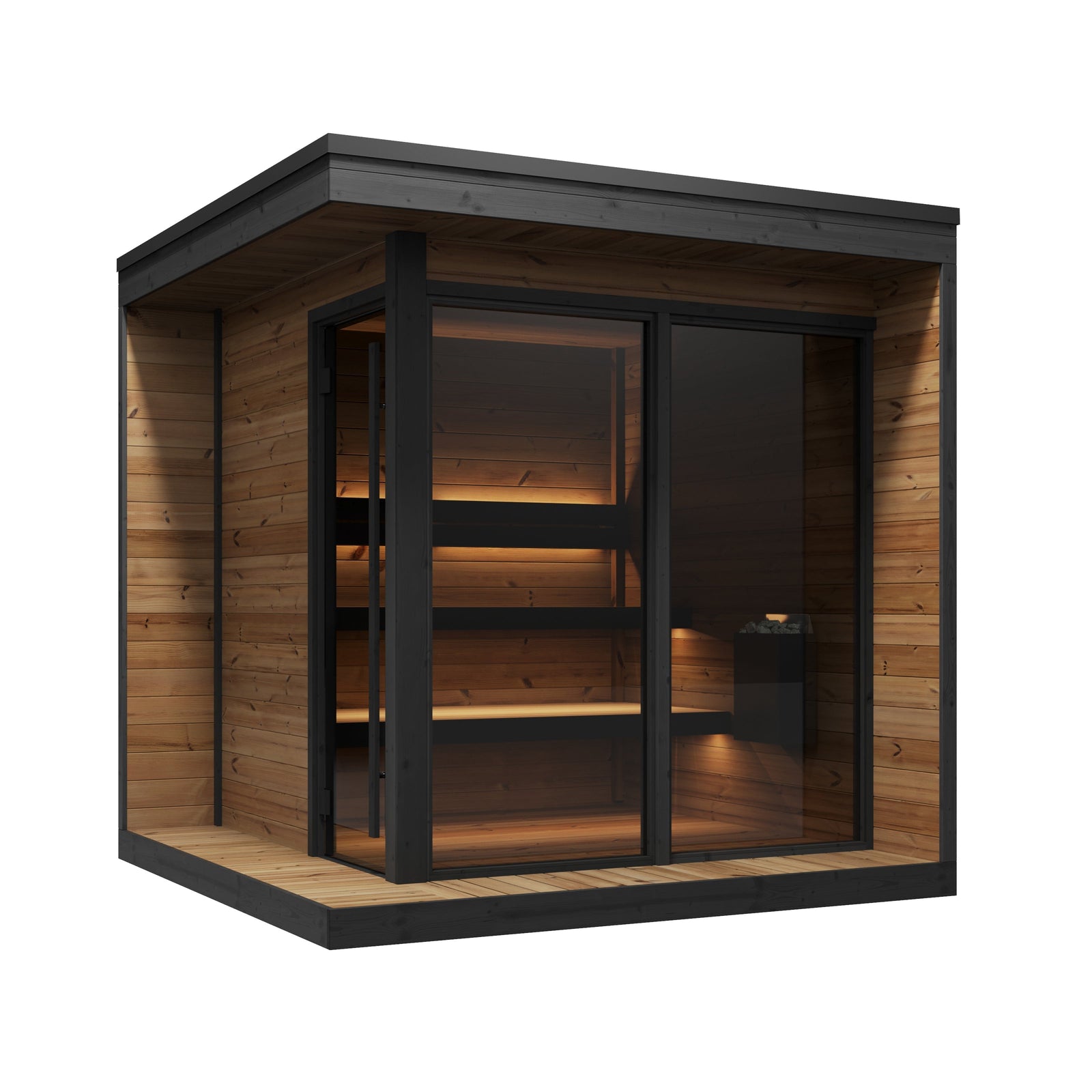 Patio Sauna Hiki L — 3 Person Thermowood Log Sauna, 3.1m² — thermowood — angle view 1