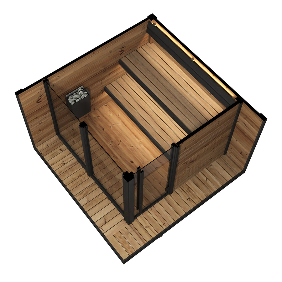 Patio Sauna Hiki L — 3 Person Thermowood Log Sauna, 3.1m² — thermowood — side view 2