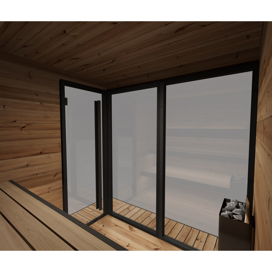 Patio Sauna Hiki L — 3 Person Thermowood Log Sauna, 3.1m² — thermowood — side view 4