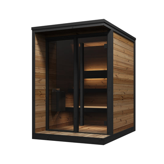 Patio Sauna Hiki S — Compact Thermowood Log Sauna, Balcony-Friendly 2.1m² — thermowood — angle view 1