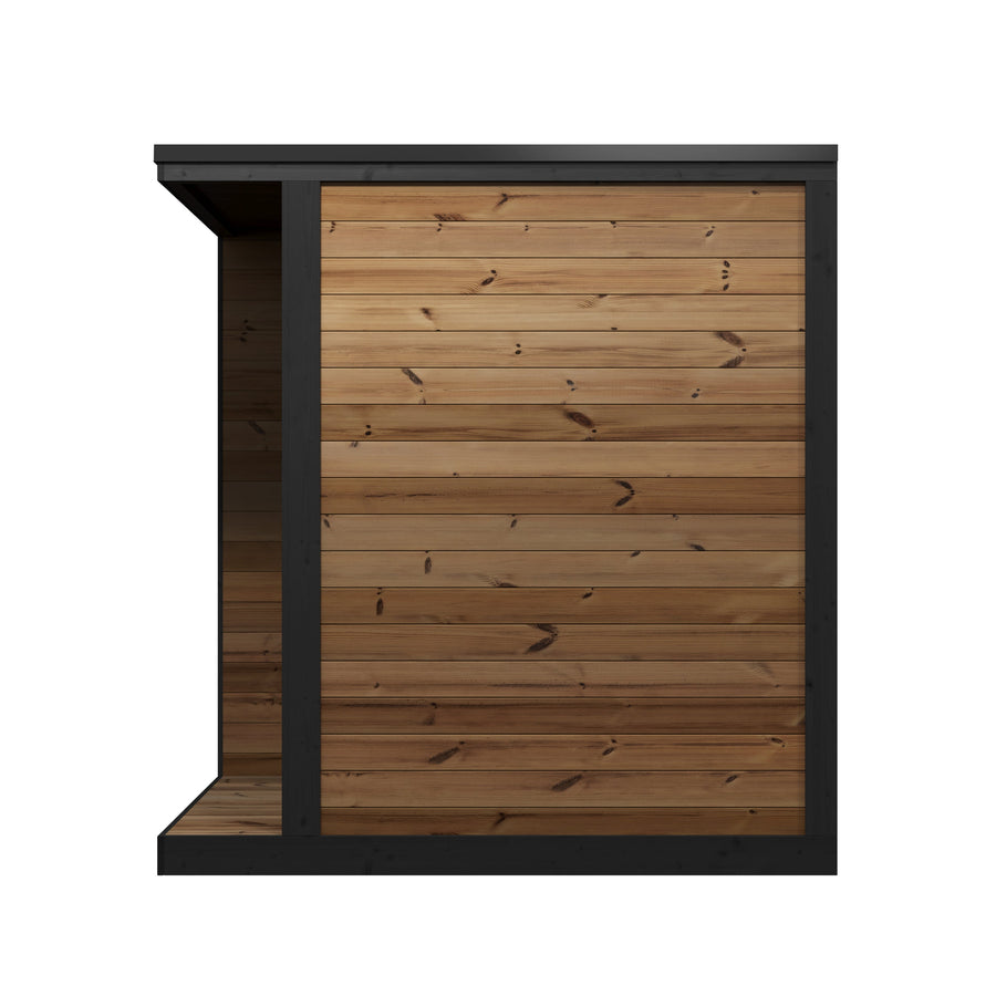 Patio Sauna Hiki S — Compact Thermowood Log Sauna, Balcony-Friendly 2.1m² — thermowood — side view 1