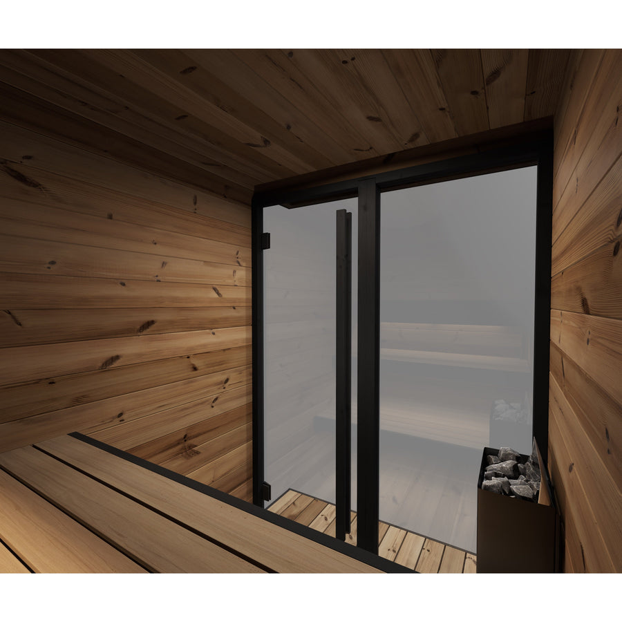 Patio Sauna Hiki S — Compact Thermowood Log Sauna, Balcony-Friendly 2.1m² — thermowood — side view 4