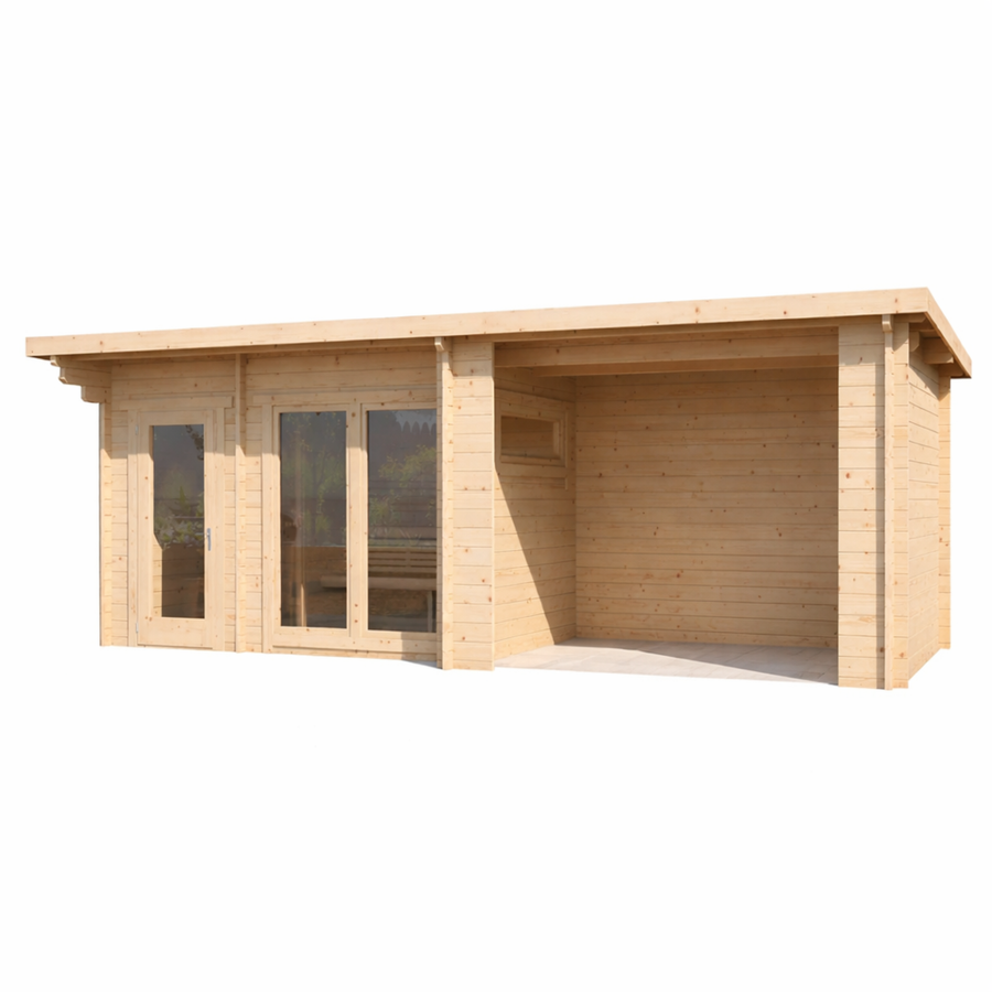 Spa Log Sauna Home Spa — Wide 45mm Spruce Sauna, 6.6m² — spruce — angle view 1