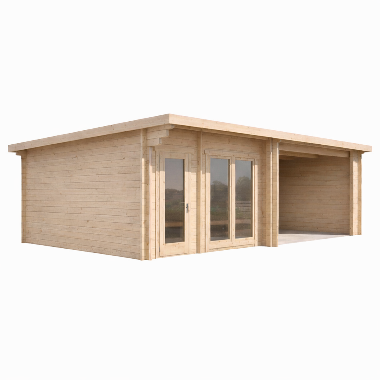 Spa Log Sauna Home Spa — Wide 45mm Spruce Sauna, 6.6m² — spruce — angle view 2