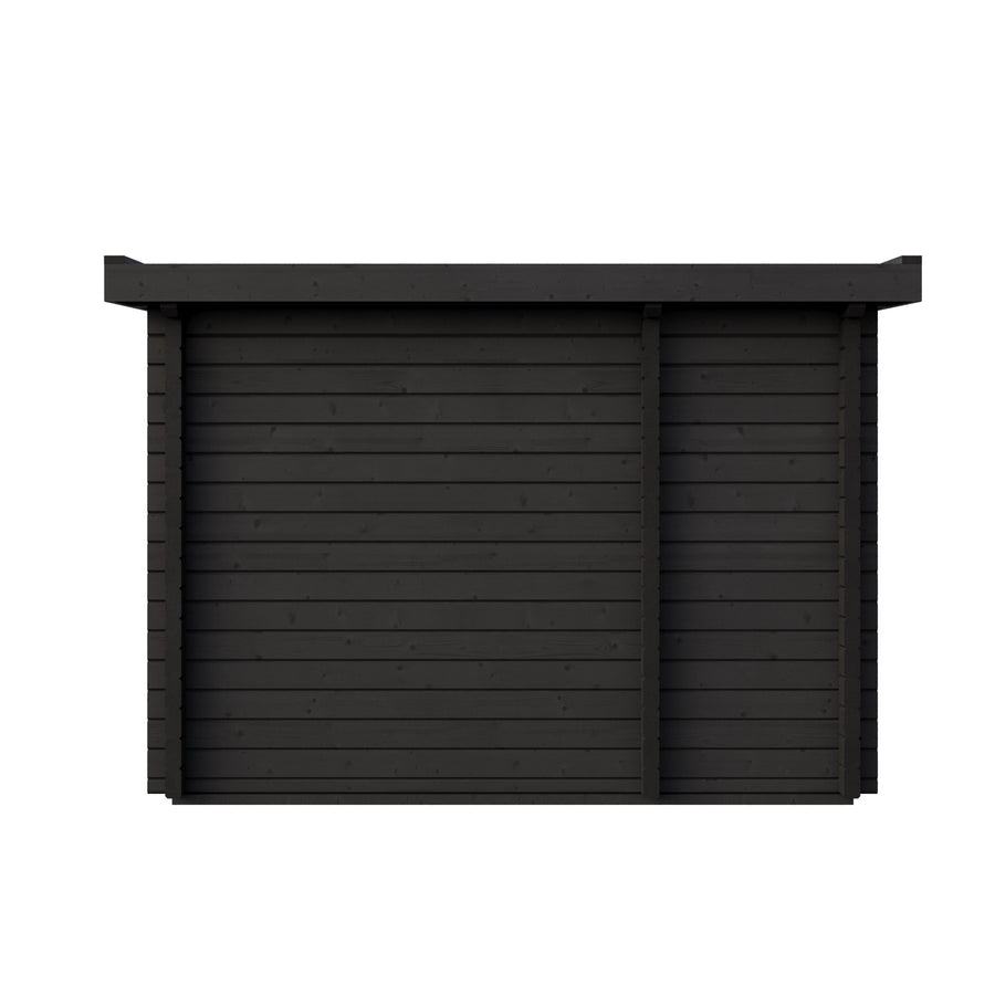 Spa Log Sauna Island — Standalone 2-3 Person 70mm Spruce Sauna — painted finish option — back view 1