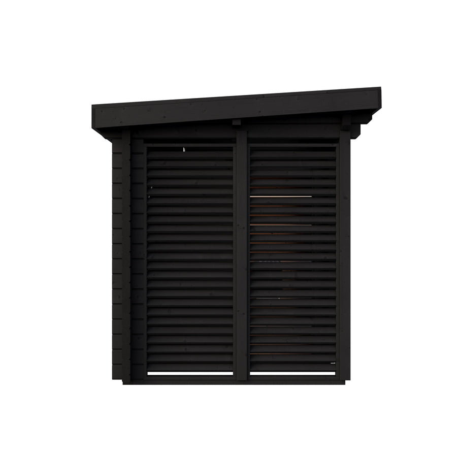 Spa Log Sauna Island — Standalone 2-3 Person 70mm Spruce Sauna — painted finish option — side view 1