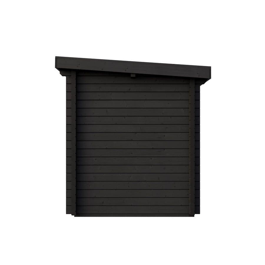 Spa Log Sauna Island — Standalone 2-3 Person 70mm Spruce Sauna — painted finish option — side view 2