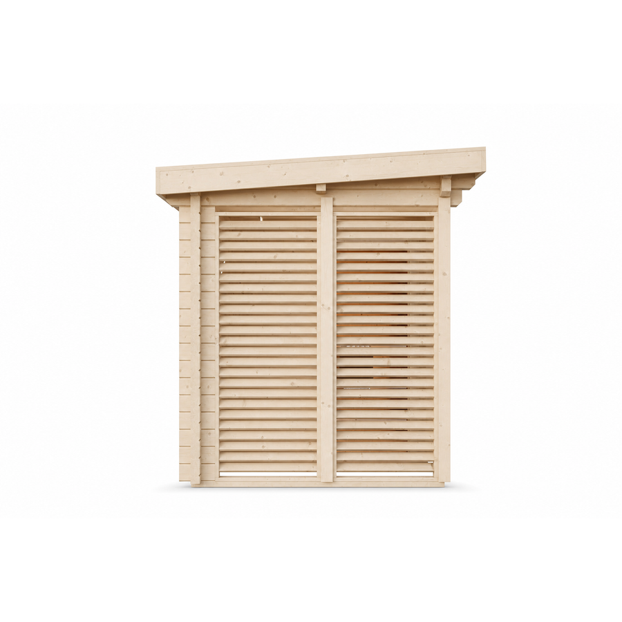 Spa Log Sauna Island — Standalone 2-3 Person 70mm Spruce Sauna — spruce — side view 1