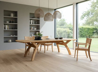 alexander rose sorrento rectangular teak wood 8 seater dining set 3 0m product exterior view