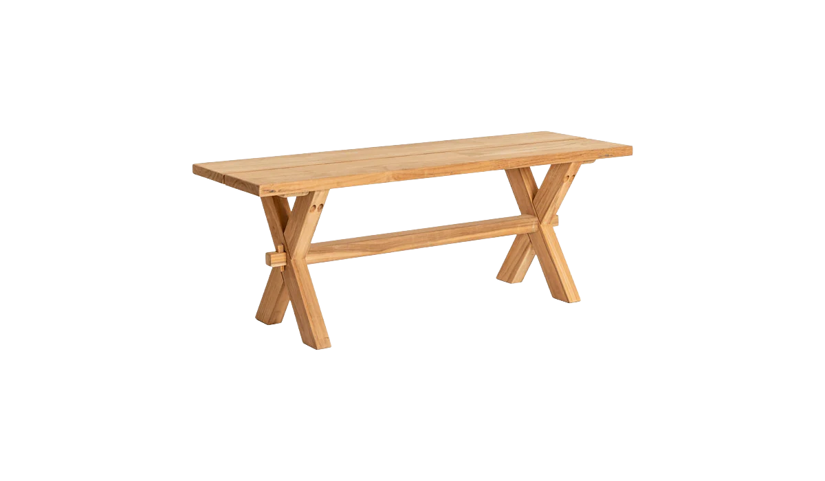 alexander rose teak plank table set 3 0m product exterior view — view 2
