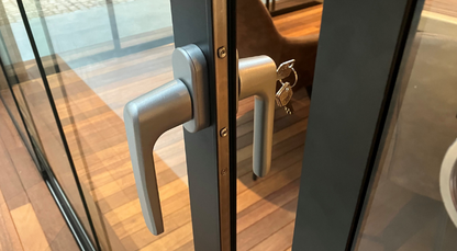 viewline slide and turn glass door system product exterior view — view 6